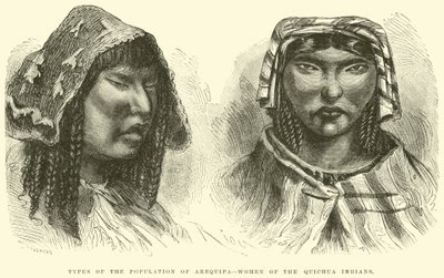キチュアインディアンの女性、アレキパの人口の種類 作： Edouard Riou